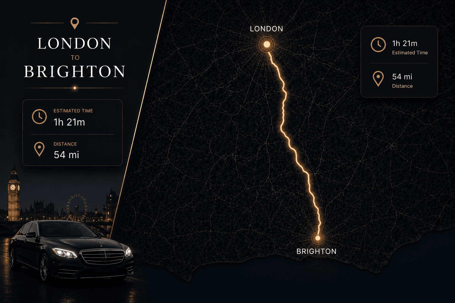 London → Brighton city to city transfer